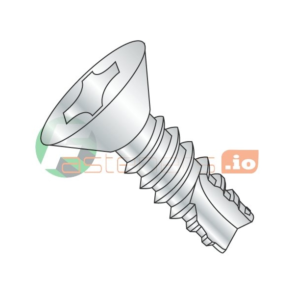 Newport Fasteners Thread Cutting Screw, #10 x 3/4 in, Zinc Plated Steel Flat Head Phillips Drive, 7000 PK 266036 - main